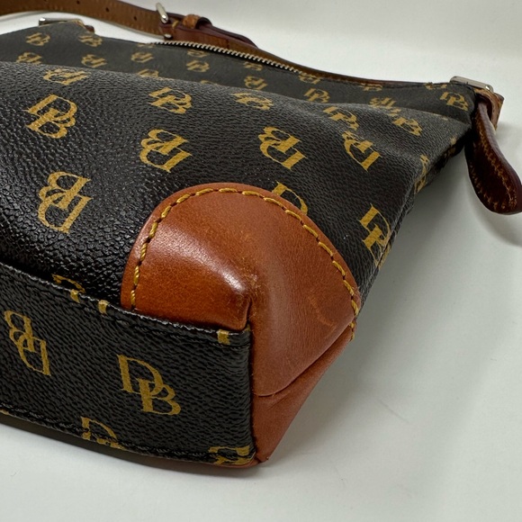 Dooney & Bourke brown Letter Carrier Logo Print Cross Body Bag Purse - Picture 5 of 13